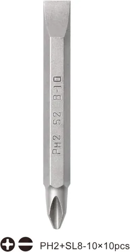 Vista 2 de Protorq Brocas de doble extremo, Phillips 2 y ranuradas 8-10,10 piezas con estuche de almacenamiento