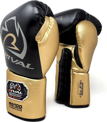 Vista 3 de RIVAL Boxing RS100 Guantes Profesionales de Sparring con Cordones, Hechos a Mano con PU de Microfibra Súper Rica, Diseñados Ergonómicamente