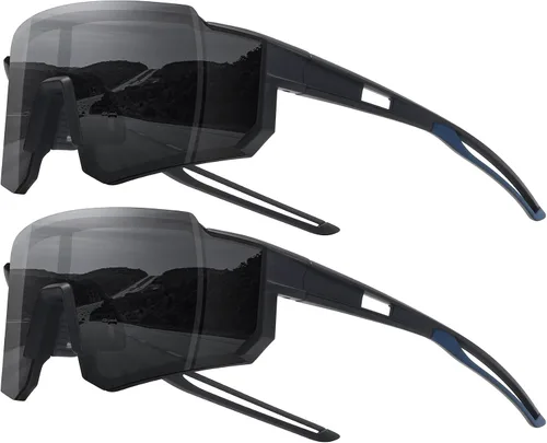 Vista 23 de STORYCOAST Lentes de sol deportivos polarizados para hombres y mujeres, para conducir, pesca, ciclismo, bicicleta de montaña, protección UV400