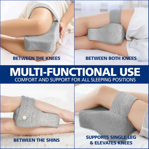 Vista 6 de WR - Almohada de rodilla para dormir de lado, almohada de espuma viscoelástica para dormir circulación sanguínea y elevar la alineación