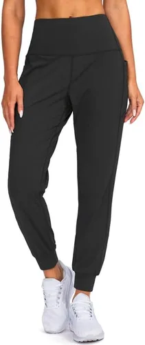 Vista 6 de Viodia Pantalones deportivos para mujer, con bolsillos, cintura alta, atléticos, para entrenamiento, yoga, pantalones deportivos cónicos