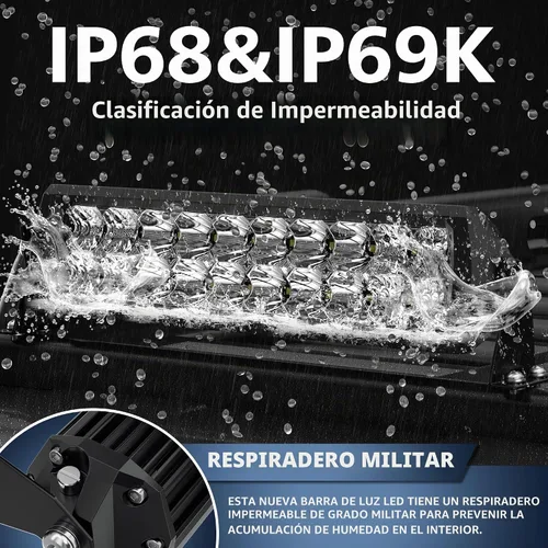 Vista 2 de 4WDKING Barra de luz LED de 10 pulgadas doble fila con haz combinado DT