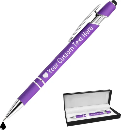 Vista 64 de STREADVE Bolígrafos personalizados personalizados con nombre grabado, logotipo, texto, bolígrafos de escritura suave, regalo personalizado para Negro