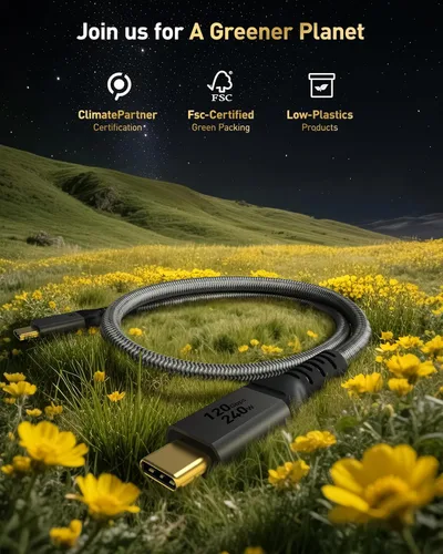 Vista 5 de Maxonar Cable Thunderbolt 5 de 1 pie de 80 Gbps, aumento de ancho de banda de hasta 120 Gbps, potencia de 240 W, pantalla dual de 8 K, compatible