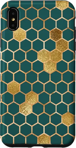 Vista 11 de Bees Honeycomb Pattern Print Honey Hexagon Bees Hive - Green Case for iPhone 17