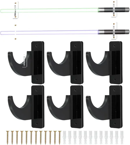 Vista 7 de uxcell Soporte de pared para espada, 1 juego de soporte de pared para sable de luz acrílico, soporte de pared para espada de sable de luz, soporte