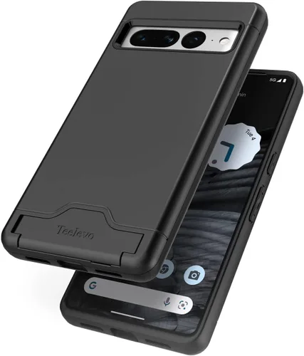 Vista 8 de Funda tipo cartera para Google Pixel 7 Pro, funda de doble capa con ranura para tarjeta y soporte para Google Pixel 7 Pro - Negro