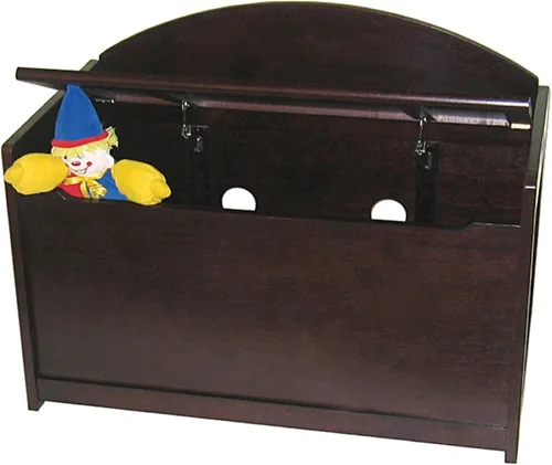 Vista 2 de Lipper International Cofre de juguetes para niños, 33.25 pulgadas de ancho x 17.75 pulgadas de profundidad x 24.5 pulgadas de alto, acabado espresso