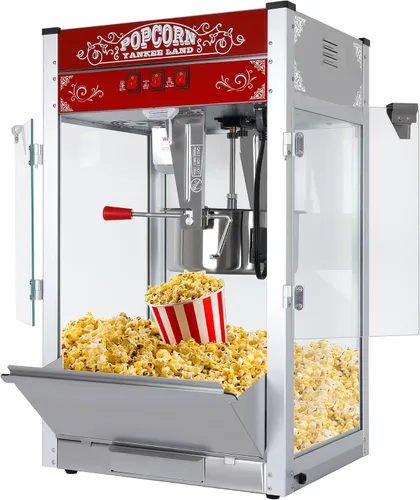 Vista 9 de Máquina para hacer palomitas de maíz, 850 W, máquina profesional para hacer palomitas de maíz, hervidor de acero inoxidable de 12 onzas, máquina