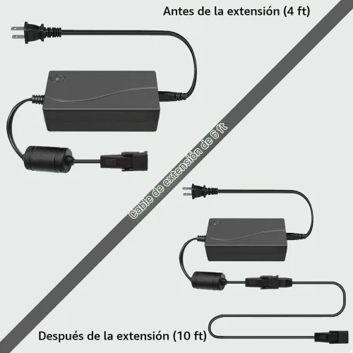 Vista 2 de Fuente de alimentación universal reclinable con cable de extensión, adaptador reclinable CA/CC 100-240V, fuente de alimentación 29V 2A, conector