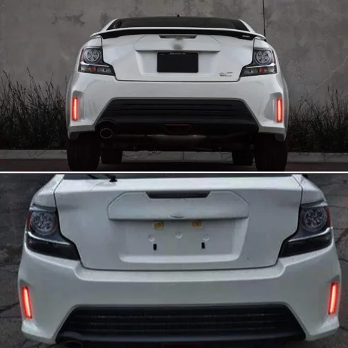 Vista 8 de Adiil Lente roja LED reflector de parachoques trasero luz antiniebla compatible con Toyota Prius V 2012-2017