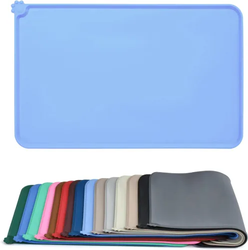 Vista 21 de AUDWUD - Tapete de silicona, impermeable y antideslizante para alimentos de perros y gatos, para tazón de mascotas Marrón Adobe