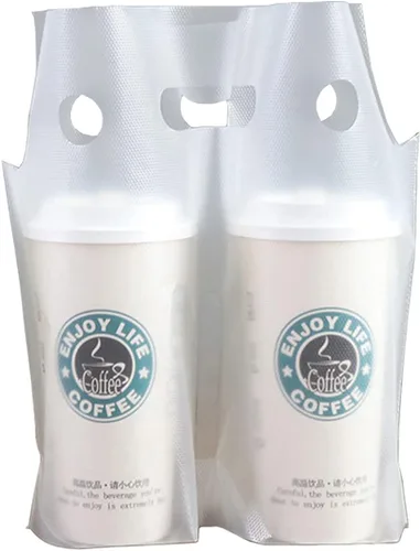 Vista 6 de 100 bolsas desechables para bebidas para café y té y jugo para llevar