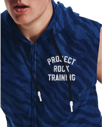 Vista 2 de Under Armour mens Under Armour Men's Project Rock Rival Fleece Sleeveless Hoodie Full-zip