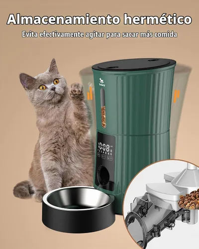 Vista 7 de Comedero automático para gatos, dispensador de alimentos secos de 4 litros para gatos y perros Programmable Portion Control, 6 Meals Daily, Dual