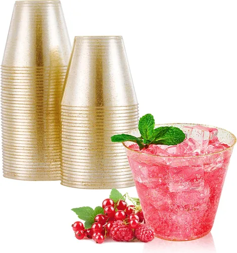 Vista 8 de JOLLY CHEF Vasos de plástico desechables transparentes de 8 onzas, paquete de 200 vasos de plástico transparente resistentes perfectos para bodas