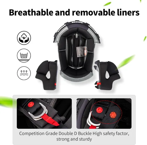 Vista 7 de VCOROS H637 - Cascos de motocross para adultos, ATV, Dirtbike, BMX, MX, todoterreno, aventura, UTV, con certificación DOT