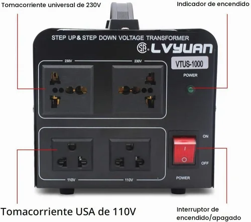 Vista 3 de Cantonape Convertidor de transformador de voltaje 1000 vatios paso arriba