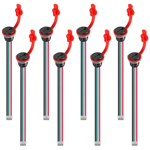 Vista 26 de 8 piezas de placa desnuda tipo C Chasis hembra impermeable 2P cable de soldadura tipo USB C Cable de extensión Cable de alimentación USB-C enchufe a