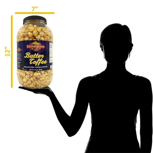 Vista 6 de Palomitas con sabor a mantequilla y toffee de Stonehedge Farms Tubo grande de 32 oz Perfecto para fiestas y Navidad Snacks dulces en granel