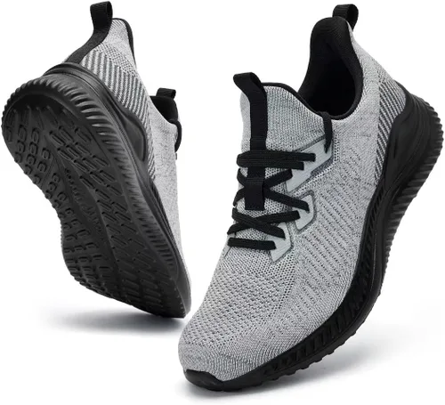 Vista 6 de Akk Zapatos deportivos para caminar para hombre, para correr, tenis para entrenamiento, atletismo, gimnasio, sin cordones, cómodos, transpirables
