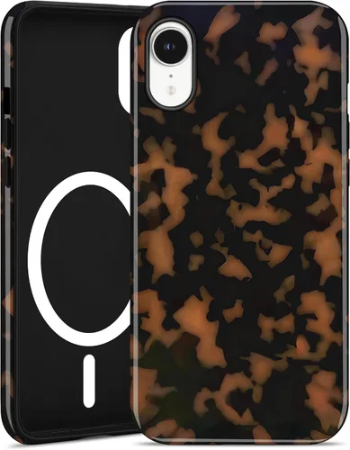 Vista 120 de Jusy Compatible con MagSafe Brown Tortoise Shell Print Phone Case para iPhone 7/8/SE, funda protectora magnética de lujo de TPU suave