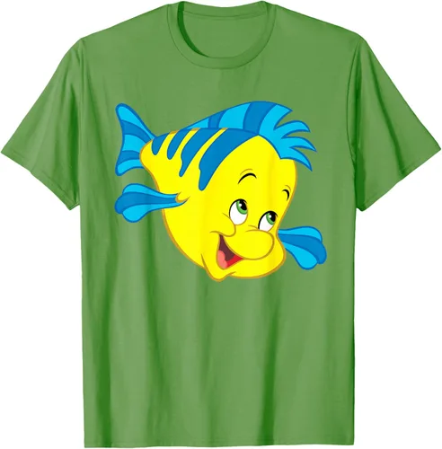 Vista 16 de Disney Camiseta de disfraz de cara grande de la Sirenita Flounder Sidekick