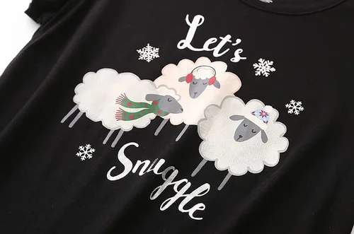 Vista 5 de PNAEONG - Camisón de algodón para mujer, de manga corta y con estampado, ropa de dormir informal
