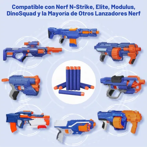 Vista 4 de Amosting, Dardos de Relleno, 100 Balas Ammo, Paquete para Nerf N Strike Serie Elite, Color Azul.