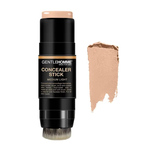 Vista 10 de Gentlehomme - Corrector en Barra - Corrector y Brocha 2 en 1 para Hombre - Para Manchas, Ojeras, Cicatrices, Acné y Tonos de Piel Desiguales Oscuro