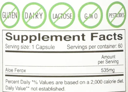 Vista 2 de Detox 535 píldoras sudafricanas de aloe ferox - laxante natural