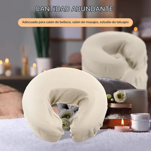 Vista 4 de Macarrie - Juego de 24 fundas de microfibra para mesa de masaje, color beige