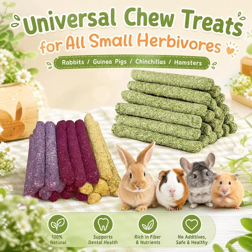 Vista 6 de 40 piezas de palitos de heno naturales para masticar conejo