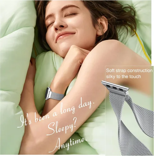 Vista 4 de BELONGME Paquete de 3 correas de malla en bucle compatibles con Apple Watch para mujeres y hombres 40mm 41mm 38mm 42mm 44mm 45mm 49mm 46mm Series 11