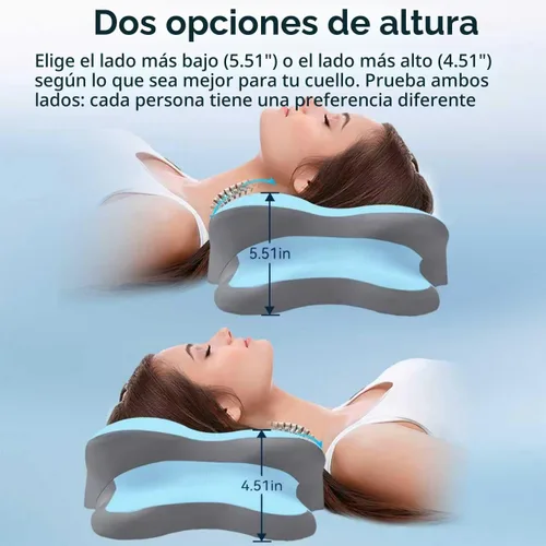 Vista 2 de Almohada Ergo para la apnea del sueño, dolor de cuello y alivio de ronquidos, almohada cervical cervical para dormir de lado, espuma viscoelástica