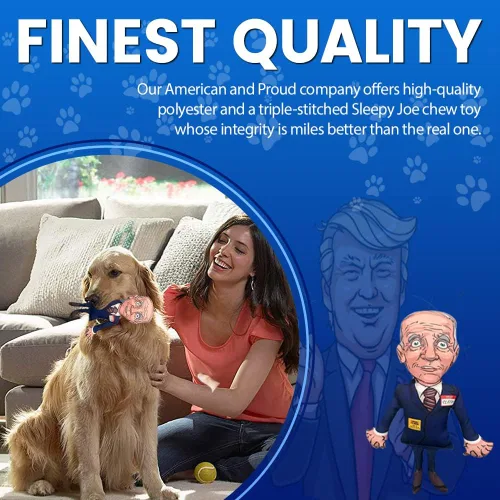 Vista 5 de Pesky Patriot Sleepy Joe Biden - Juguete para perros Let's Go Brandon - Juguete masticable con chirriador, regalo republicano de mordaza