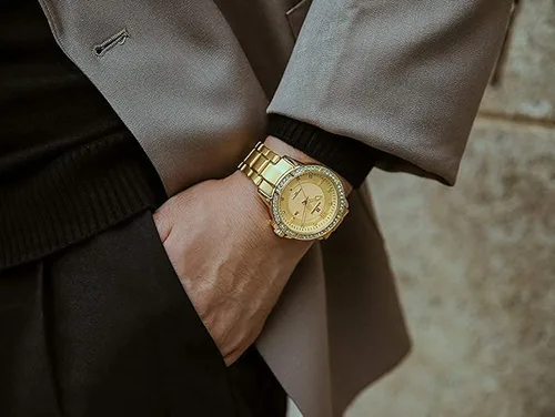 Vista 3 de NAVIFORCE diamante acero inoxidable analógico cuarzo relojes para hombres impermeable reloj calendario clásico reloj luminoso