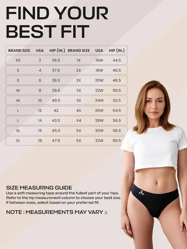 Vista 9 de Balanced Tech Ropa interior que absorbe la humedad para mujer, tangas de entrenamiento sin costuras, de secado rápido, tangas de viaje Paquete de 6