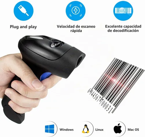 Vista 4 de NetumScan Escáner de código de barras Bluetooth 1D, 3 en 1, escáner inalámbrico automático de código de barras USB CCD lector de código de barras