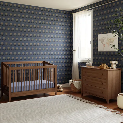 Vista 8 de Babyletto Sprout - Cuna convertible 4 en 1 con kit de conversión de cama para niños pequeños en nogal natural, certificado Greenguard Gold