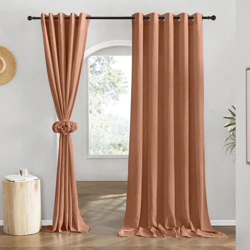 Vista 221 de NICETOWN - Cortinas de lino angora para ventana de cocina sobre el fregadero, con ojales, lino grueso angora, tratamientos cortos para ventanas