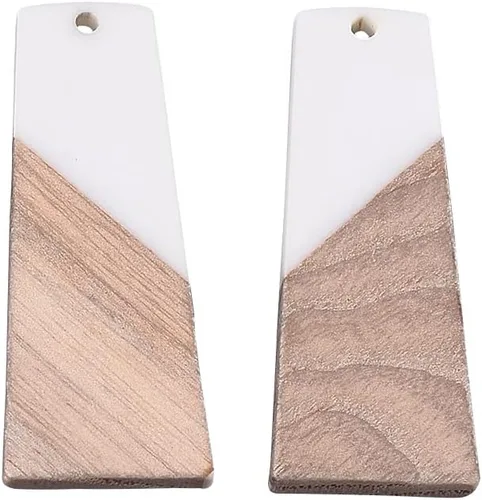 Vista 22 de Mega Pet Colgante de resina y madera de nogal para hacer joyas de bricolaje