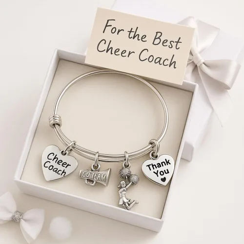 Vista 5 de Infinity Collection - Pulsera de animación - Pulsera ajustable con dijes - Joyería de alegría - Regalo para animadoras y entrenadores de animadoras