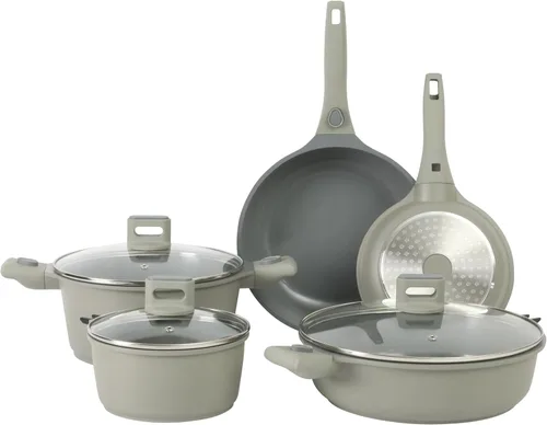 Vista 9 de Sur La Table Kitchen Essentials Craft Studio - Juego de sartenes de freír de aluminio fundido con mango desmontable de 8 y 10 pulgadas con cerámica