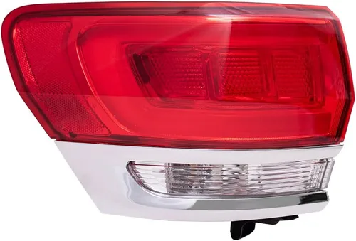 Vista 3 de Brock Conjunto de luz trasera lateral del conductor de repuesto con bisel cromado compatible con Grand Cherokee Laredo/Limited/Overland/Summit