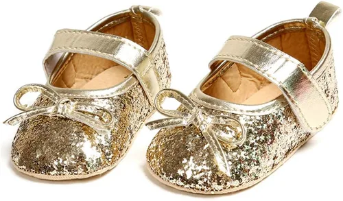 Vista 5 de OAISNIT Zapatos planos para bebé niña Mary Jane, zapatos de cuna con diadema