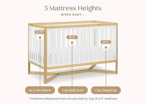 Vista 9 de Delta Children Tribeca - Cuna convertible 4 en 1, color blanco bianca/natural