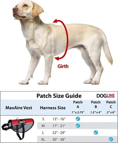 Vista 21 de Dogline MaxAire - Chaleco de malla para perros de 13 a 16 pulgadas y 2 parches extraíbles Adopt Me, talla S, color negro