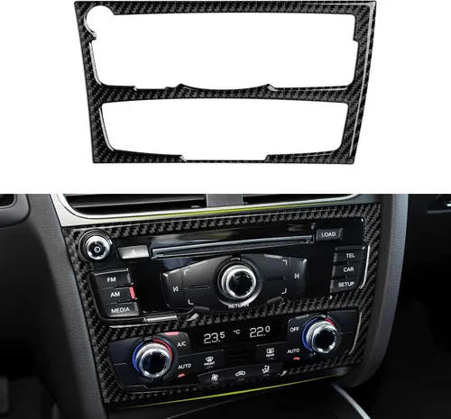 Vista 23 de Adhesivos para panel de CD de aire acondicionado para Audi A4 A5 S4 S5 RS4 RS5 Q5 accesorios de fibra de carbono interior pegatinas, estilo B