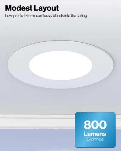 Vista 2 de Sunco Paquete de 24 Luces LED Empotradas Planas de 4 Pulgadas, Iluminación Retrofit para Techo Can, 800 LM, CCT Seleccionable